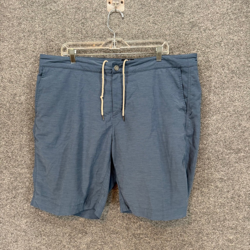 Faherty All Day Shorts Men 38 Blue Stretch Hybrid Boardshorts Swim Trunks Casual